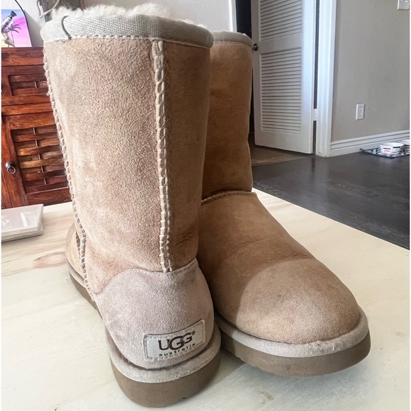 UGG Sheepskin Tan Tall Winter Boots Women’s 8 - Picture 2 of 15